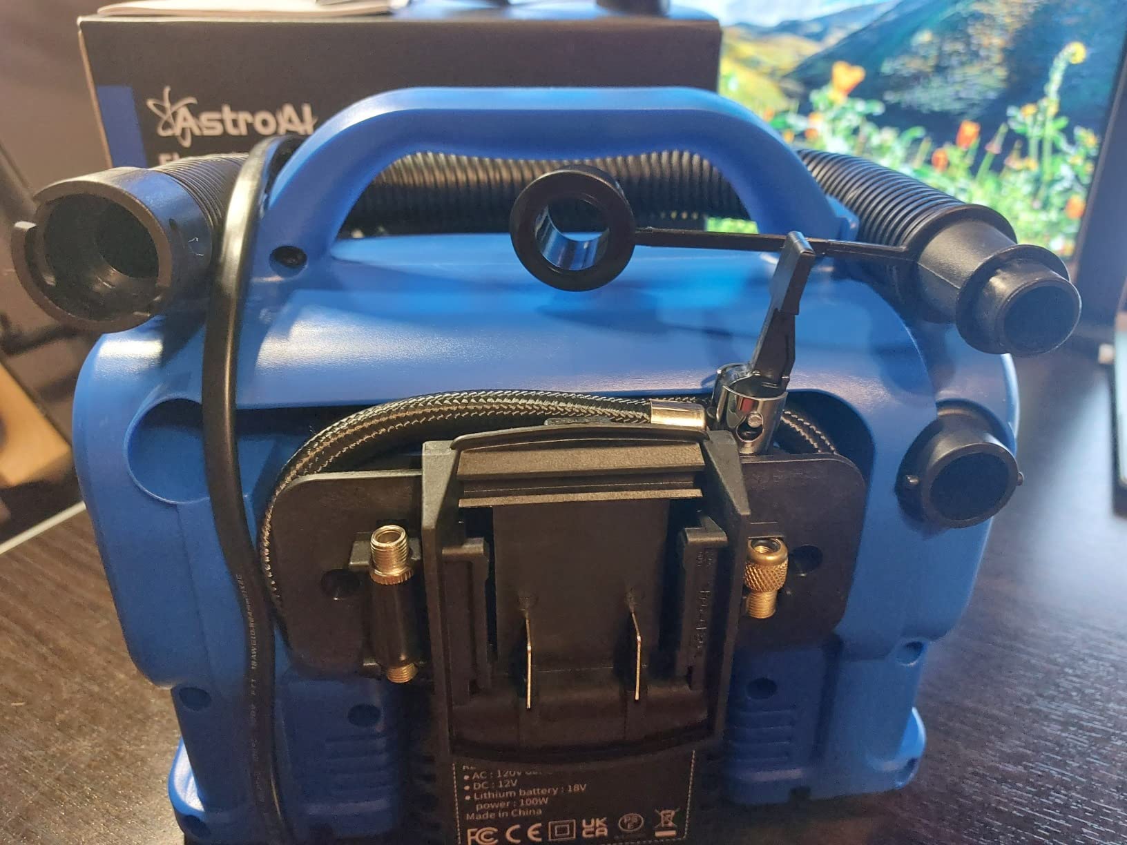 AstroAI 160 PSI Cordless Air Compressor Portable Tire Inflator Blue Car