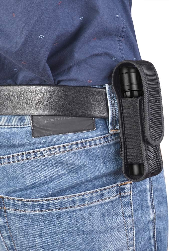 TrustFire Nylon Flashlight Holster Belt Durable Holder Case for 5"-7" Flashlight Adjustable Tactical Torch Cover for 18650 Flashlight Models T3 T4 E3R A8 Z9 Fenix UC30 UC35 E35 Surefire G2 6P E2L