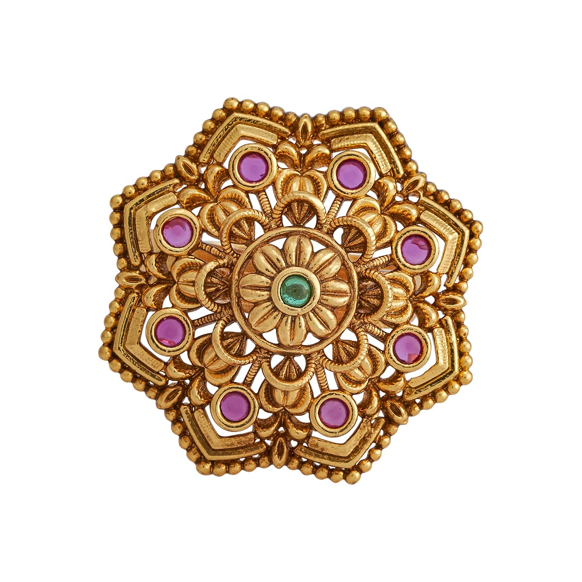 Fashion Jewellery Ruby-Green Gold Polished Copper Antique Adjustable Finger ring, Best for Casual Wear & Special Occasion - 441976-image-37