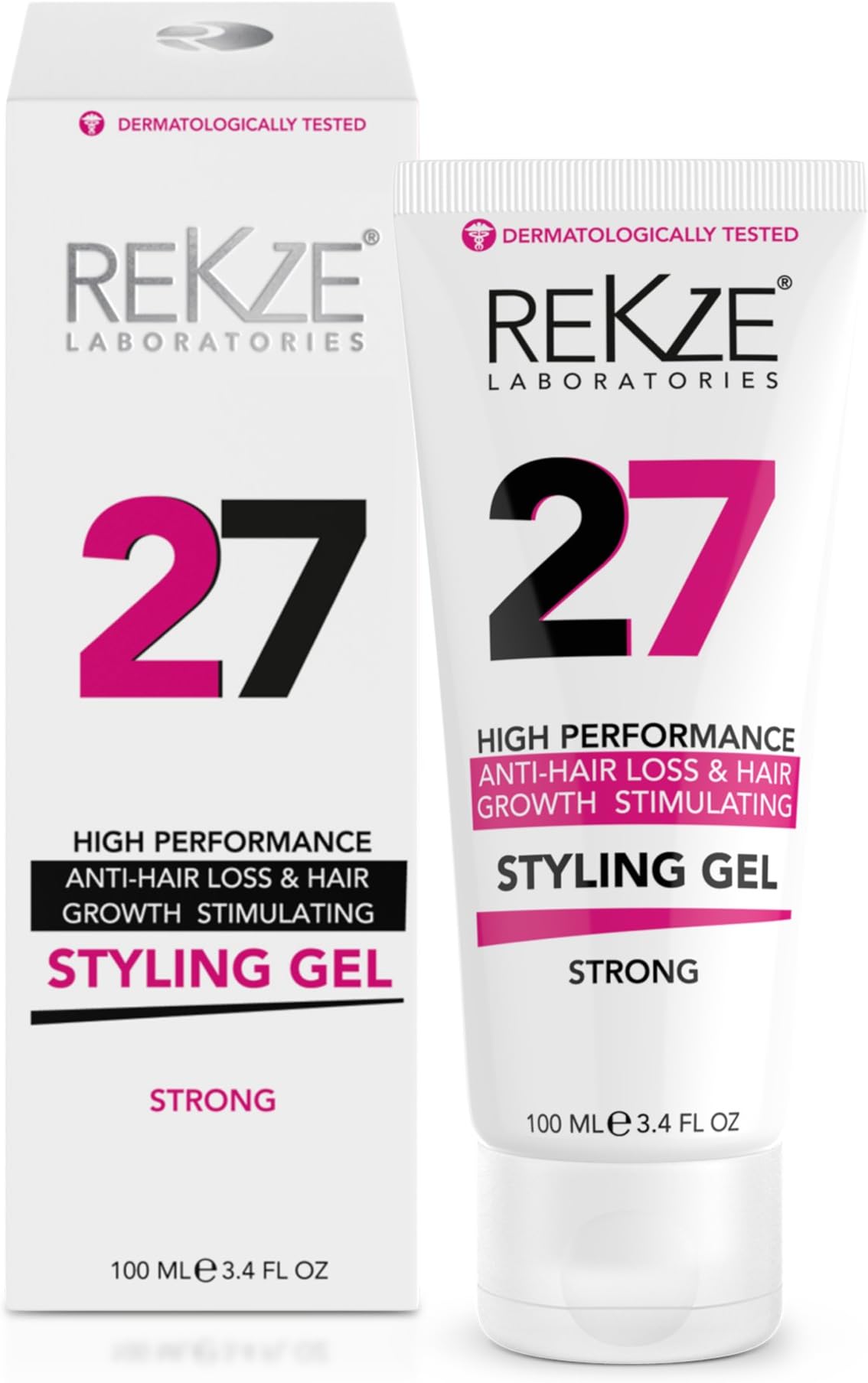 REKZE27 Styling Gel w/Unique Premium Hold Strong Formula for Hair Thickening, Anti-Hair Loss & Thinning Hair - Hair Protection, Reduces Breakage For Men & Women