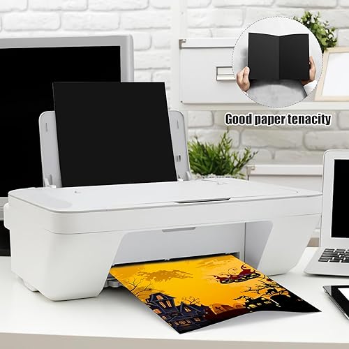 Miniatura 3 de 50 hojas de cartulina negra de 12 x 12 pulgadas, papel grueso de 80 libras, papel de construcción para invitaciones, manualidades, fabricación de