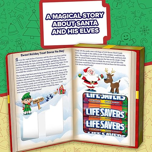 Miniatura 4 de LIFE SAVERS Caja de regalo para libros de cuentos dulces de Navidad de 5 sabores (6 rollos de caramelos)