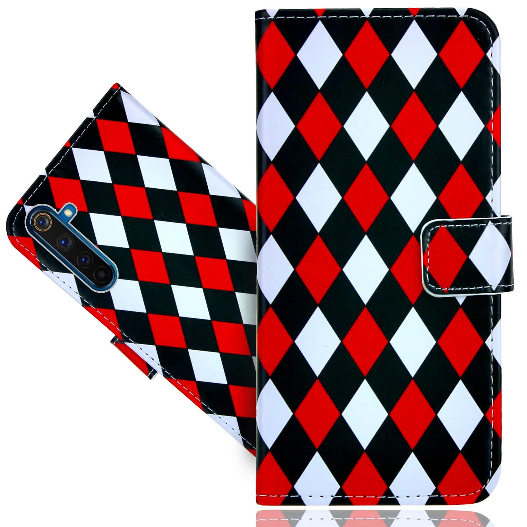 Leather Case For Realme 6 Pro, Shockproof Wallet Flip Leather Magnetic Card Slot Kickstand Phone Case Cover