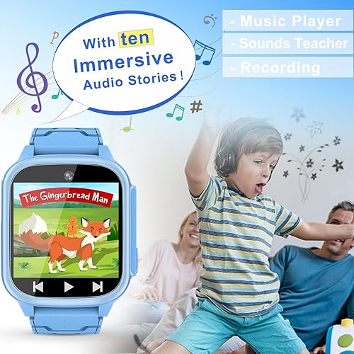 Miniatura 4 de Reloj inteligente para niños y niñas, relojes inteligentes para niños con 15 juegos, rastreador de hábitos, 2 cámaras, 10 historias, reloj para