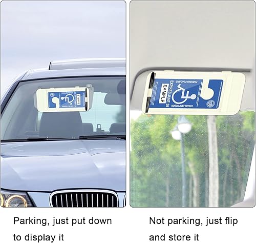 Miniatura 6 de Wisdompro - Soporte para cartel de discapacitados para automóvil, protector de letrero de estacionamiento para discapacitados para visera solar