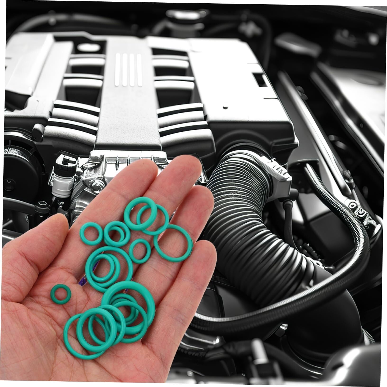 2 juegos de anillos de aire acondicionado for coche, aire acondicionado de aire acondicionado, anillos de aire acondicionado for coche, kit de sellado de aire acondicionado, Dingqingqingguo verde, 270