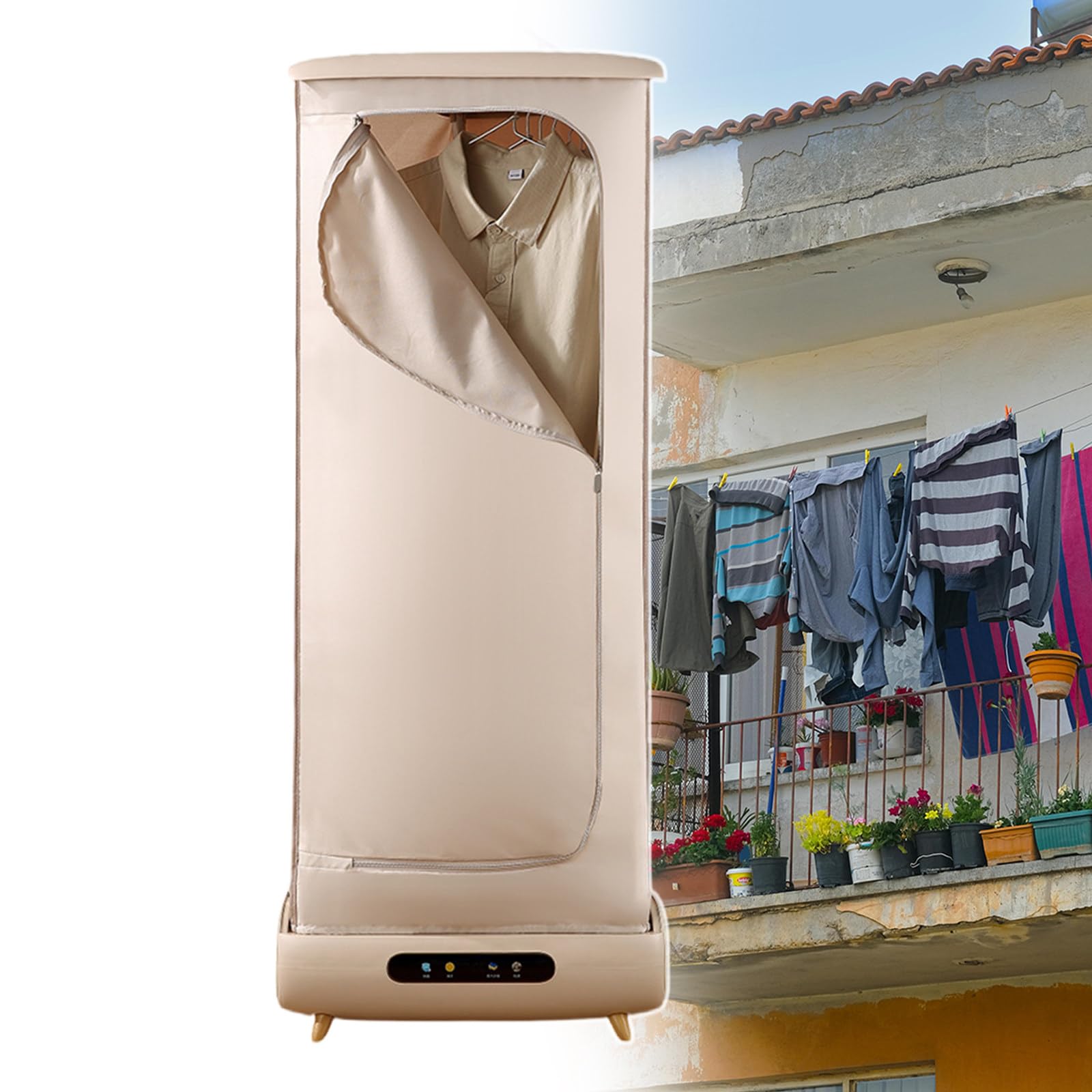 Asciugatrice Portatile A Vapore, Macchina per Stirare I Vestiti per Uso Domestico, Serbatoio dell'Acqua da 700 Ml Steam Care, Circolazione del Flusso di Calore A 360°