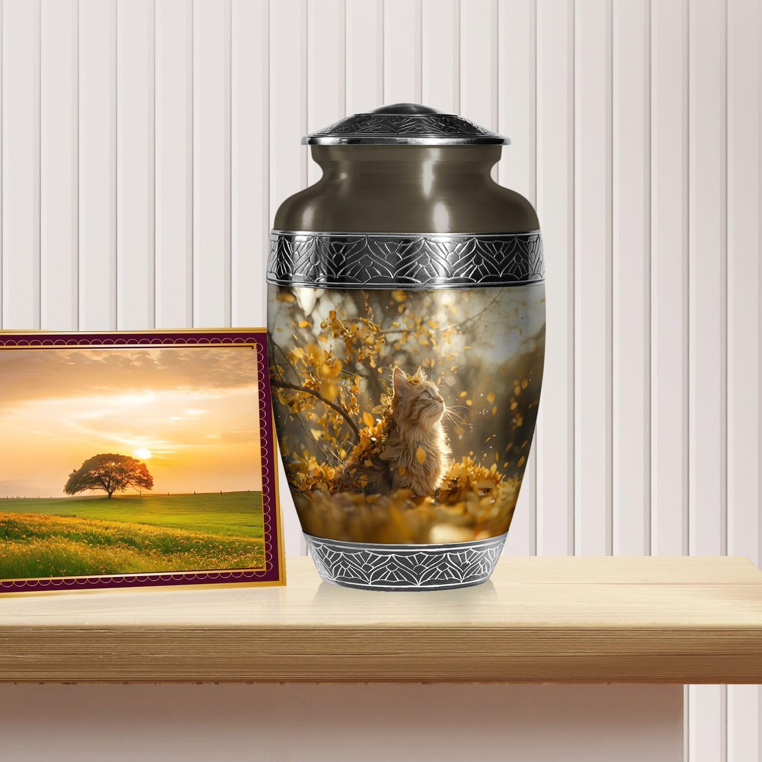 Cat Urn-Urns for Human Ashes Large Adult- Burial Urns for Ashes - Ash Urns for Humans - Cremation Urns for Men - Urn for Ashes Adult Male - Funeral Cremation Urns for Ashes
