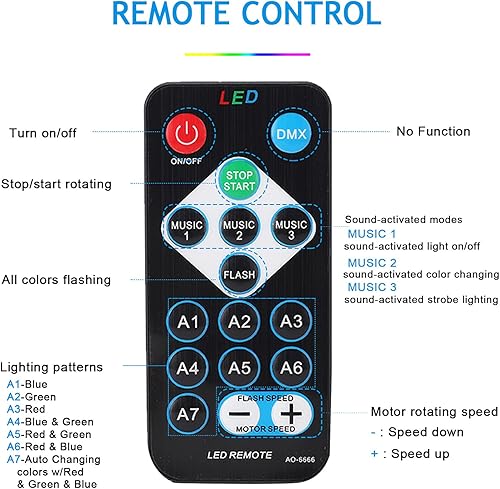 Miniatura 4 de Luces de discoteca con control remoto luces de discoteca activadas por sonido 7 modos alimentado por USB lámpara estroboscópica RGB para el hogar