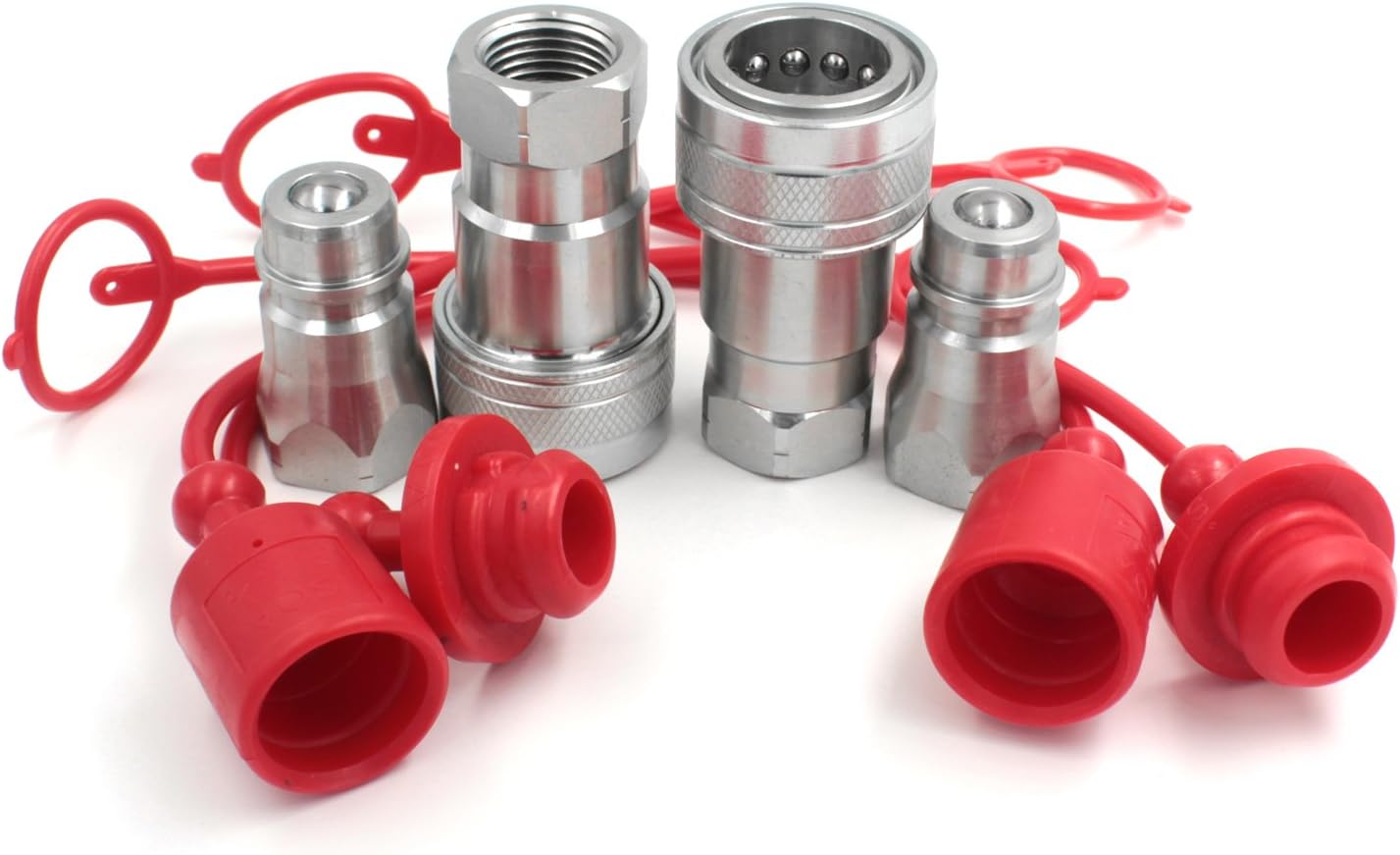 2 sets Ag 1/2" Hydraulic Quick Connect Tractor Couplers, Ball Pioneer Style ISO 5675