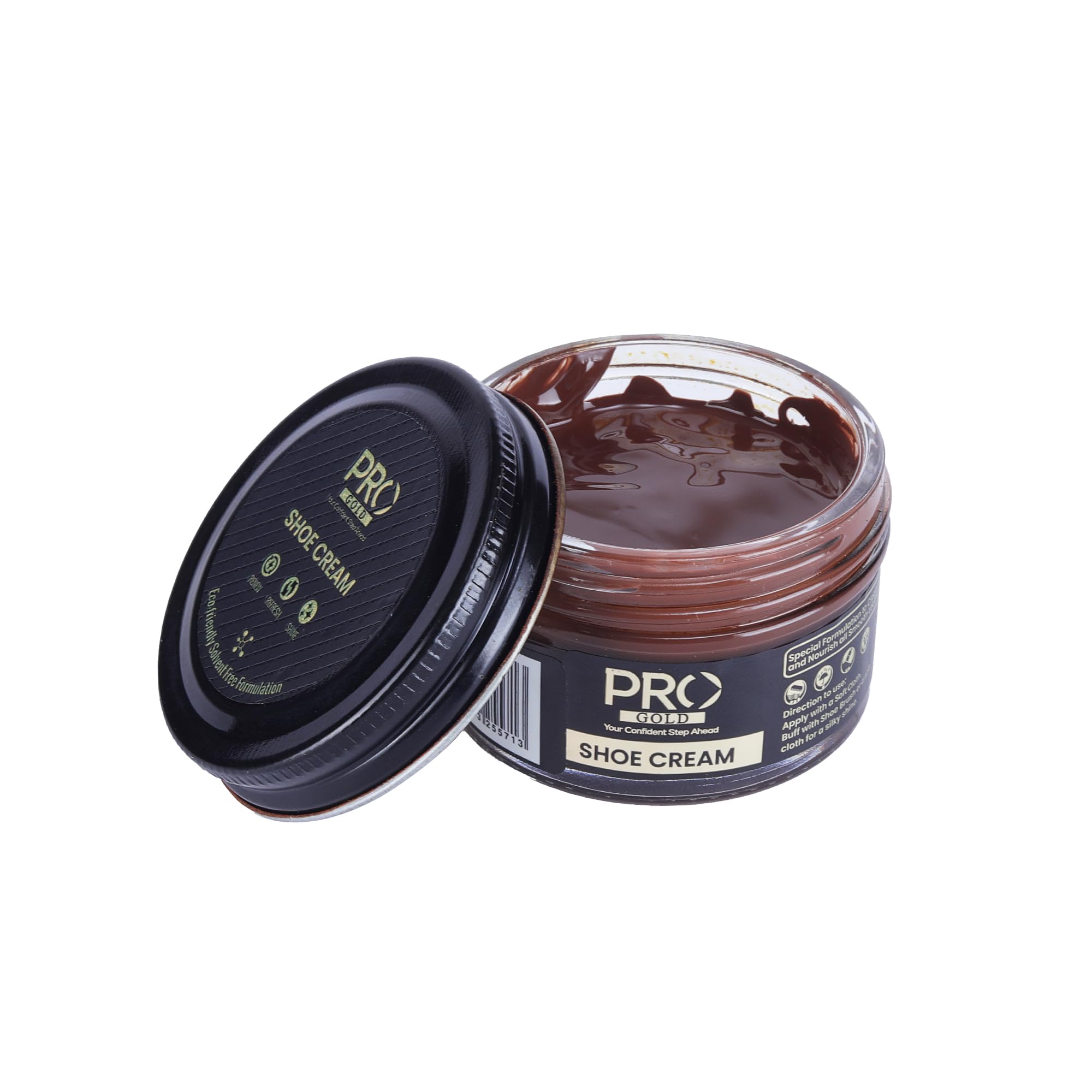 PRO Shoe Cream Polish - 45 ML | Natural Waxes Formula for Leather Shoes | Enriched with Carnauba & Bees Wax | Long-Lasting Shine | Leather Shoe Cream Polish