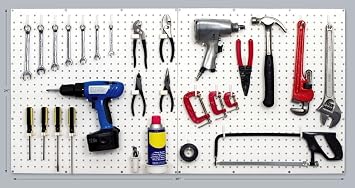 WallPeg PEGBOARD Panels Peg Board Plastic Pegboard Kit 24x24 (2, White)