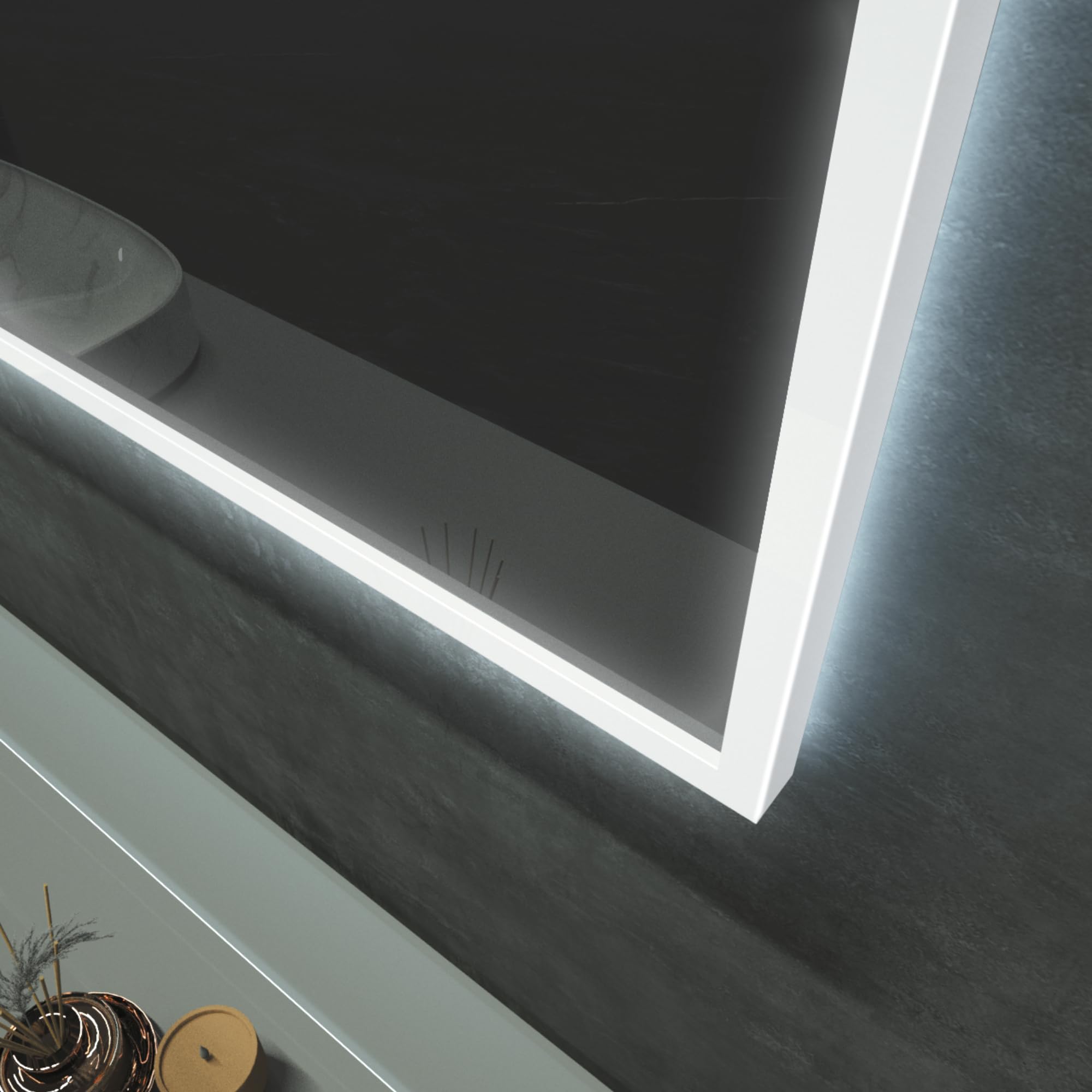 NOLUXA LEDIMEX - Lustro łazienkowe z podświetleniem 60x80cm | Prostokątne lustro z zimnym światłem LED 6500 k | Lustro Łazienkowe ze zintegrowanym oświetleniem bez ramy do mebli | Seria Szwecja