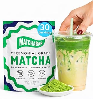 MatchaBar Matcha Green Tea Powder | Ceremonial Grade Japanese Green Tea with Organic Caffeine & Antioxidants | For Sipping or Latte | 30g (1oz) Starter Tin
