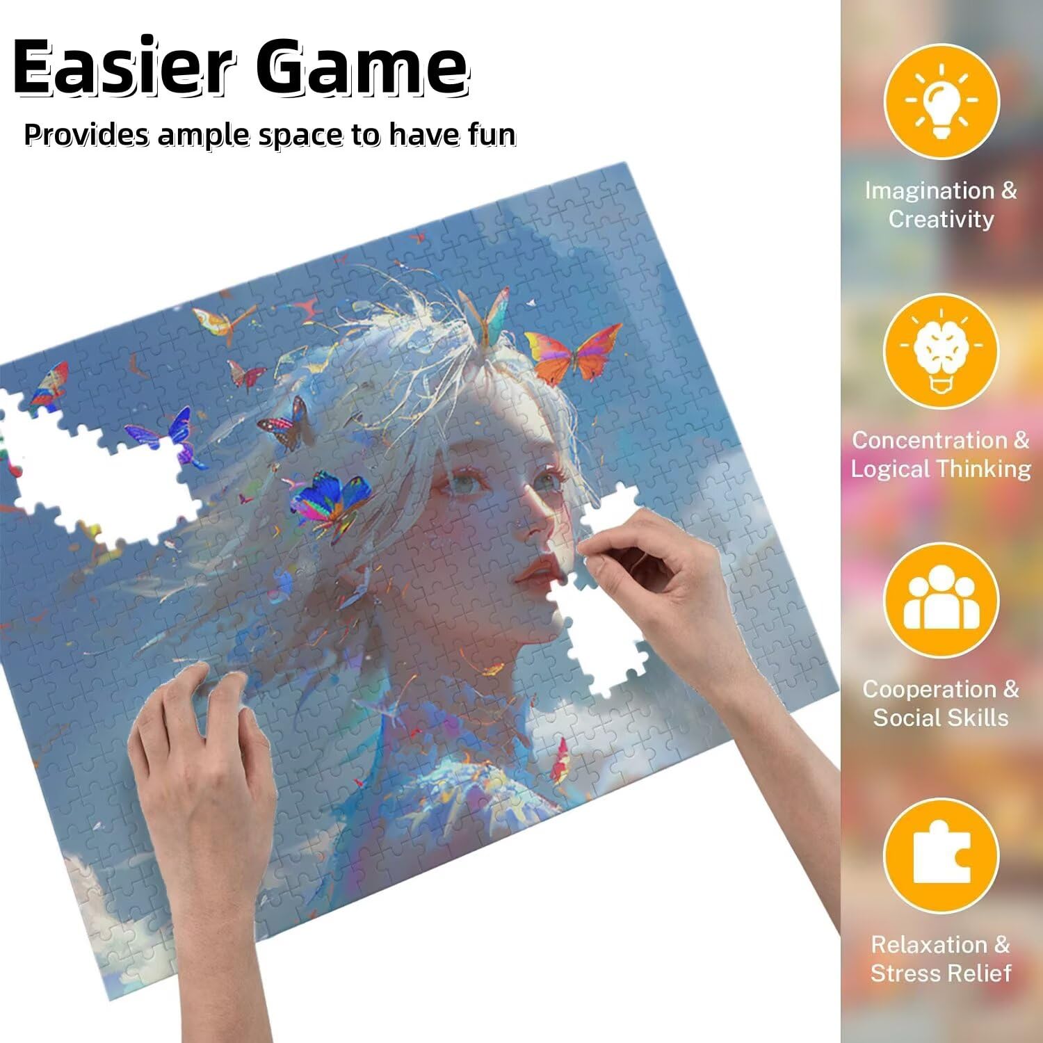 Jigsaw Puzzle, 4000 Pezzi Puzzle Classici, Farfalla Puzzle Rilassamento Intelligence, Mpossibile Difficile Puzzle Impegnativo per Adulti Puzzle Gioco Familiare, Regalo per Amore Amico Donnafr0-994
