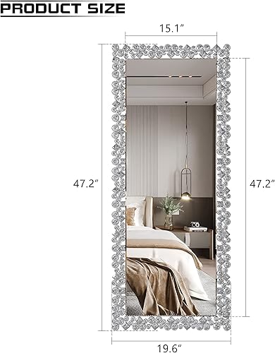 Miniatura 6 de Lvifur Espejo de longitud completa de 48 x 20 pulgadas espejo de pared o puerta para dormitorio baño vestidor espejo de piso rectangular