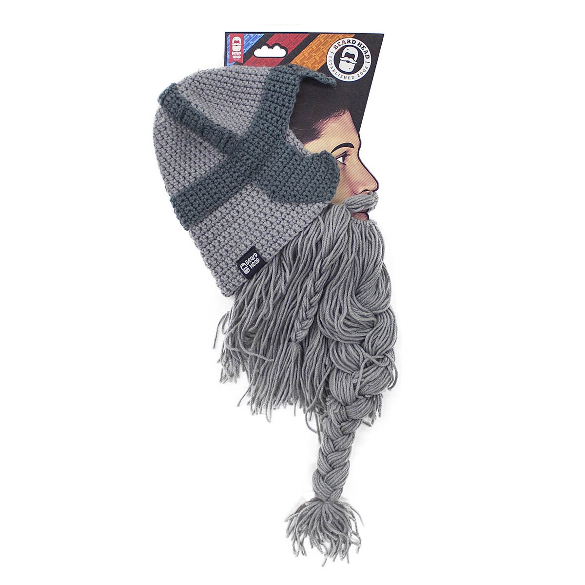 Beard Head Barbarian Dwarf Warrior - Original Handmade Knit Helmet and Removable Beard