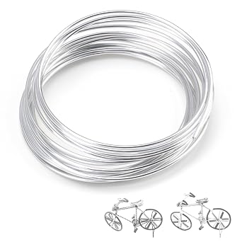 6 Gauge Aluminum Craft Wire,2mm 16.4 Feet Bendable Metal Wire for Sculpting | Crafting Metal Wire Plated Non-Tarnish Wire for Modelling Crafting Jewellery Making Floral Making Weaving Wrapping,Silver