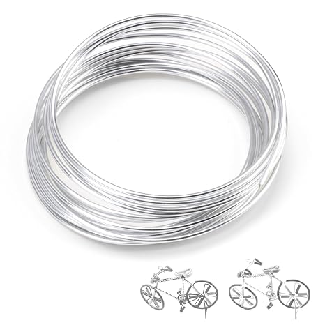 6 Gauge Aluminum Craft Wire,2mm 16.4 Feet Bendable Metal Wire for Sculpting | Crafting Metal Wire Plated Non-Tarnish Wire for Modelling Crafting Jewellery Making Floral Making Weaving Wrapping,Silver