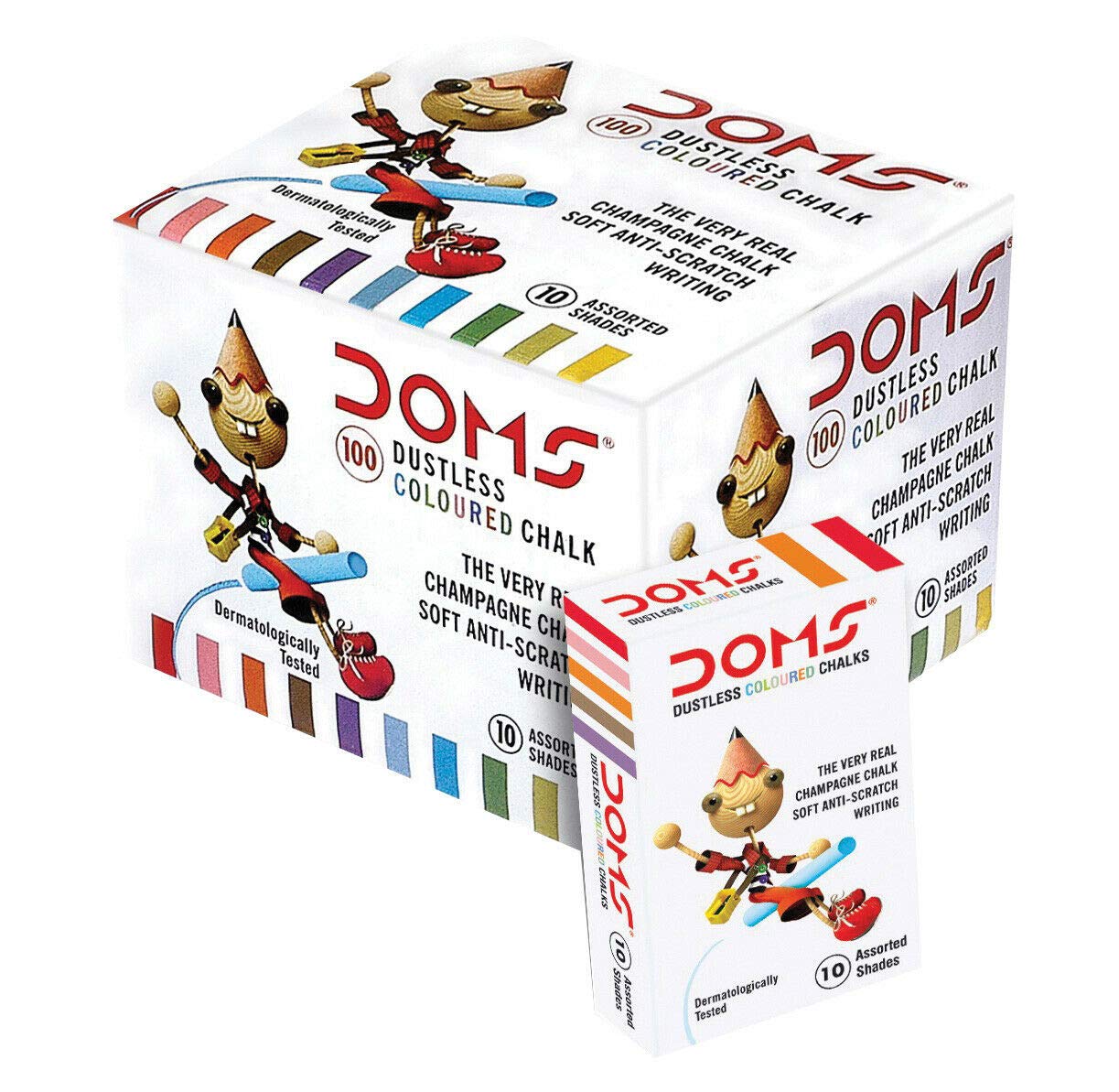 Doms 7208/7209 Coloured Dustless Chalk pack of 100