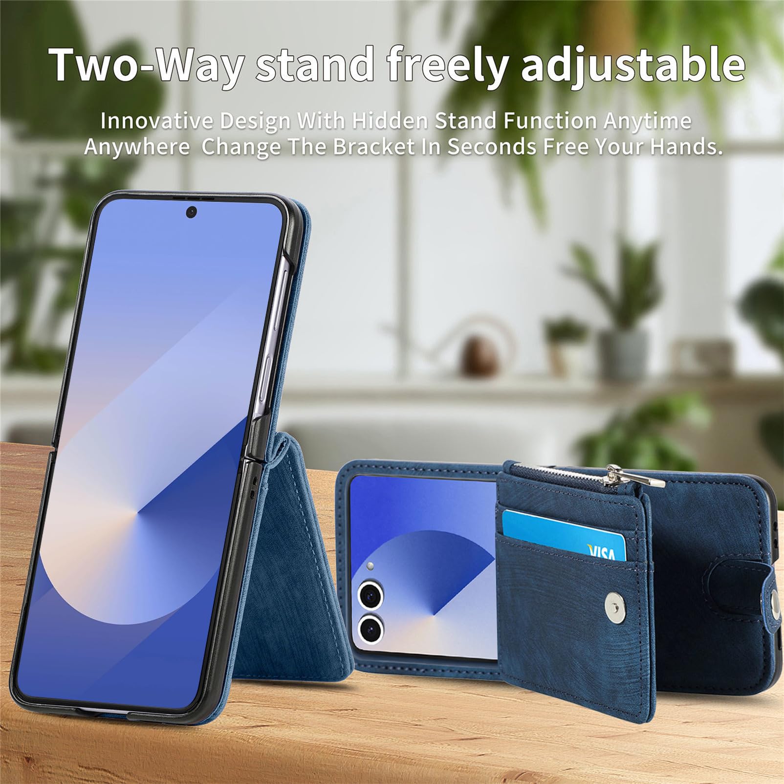 Skórzane etui do Samsung Galaxy Z Flip 8, odpinany zamek błyskawiczny