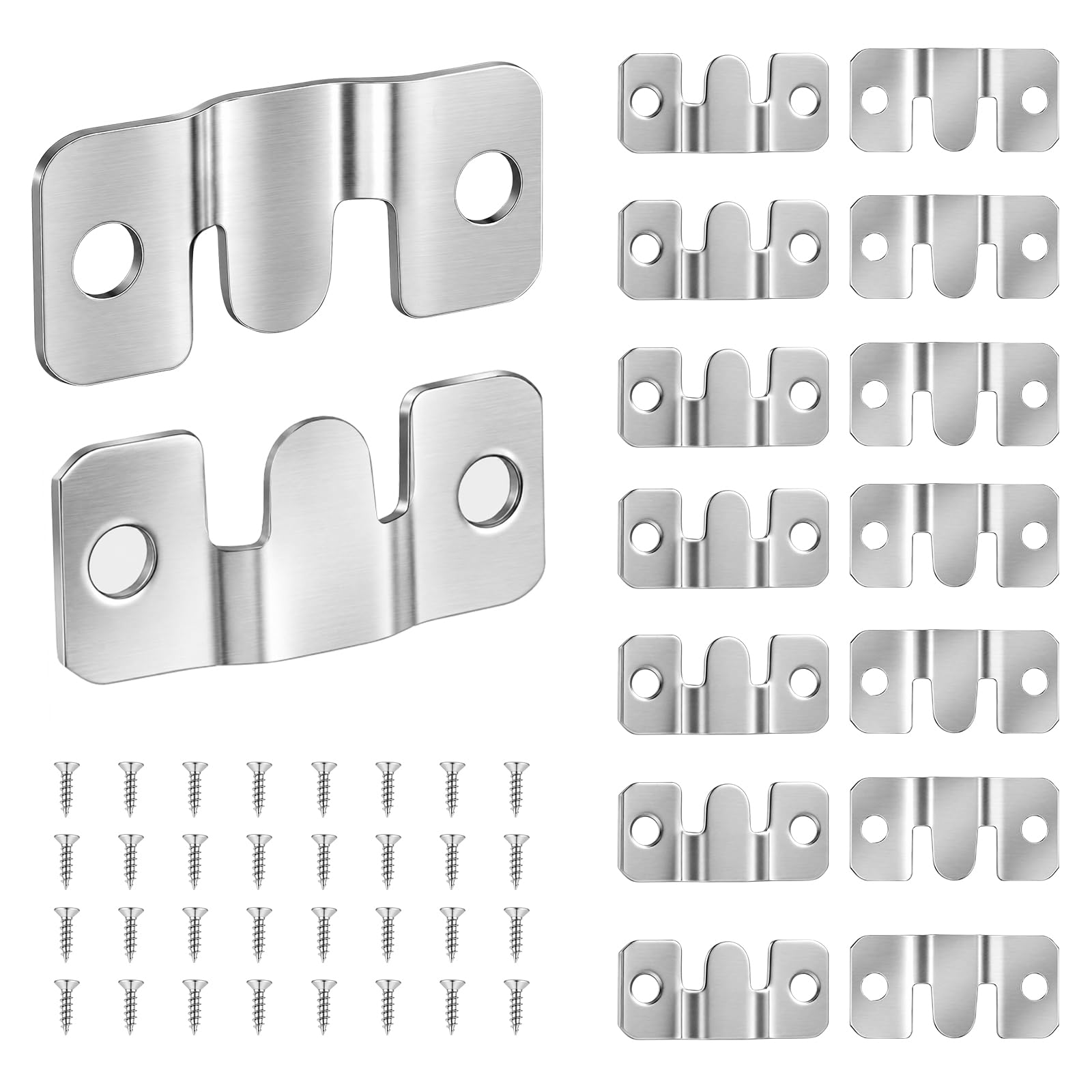 NUTKIT Flush Mount Brackets, 8 Pairs Flush Concealed Mount Bracket, 43*19mm