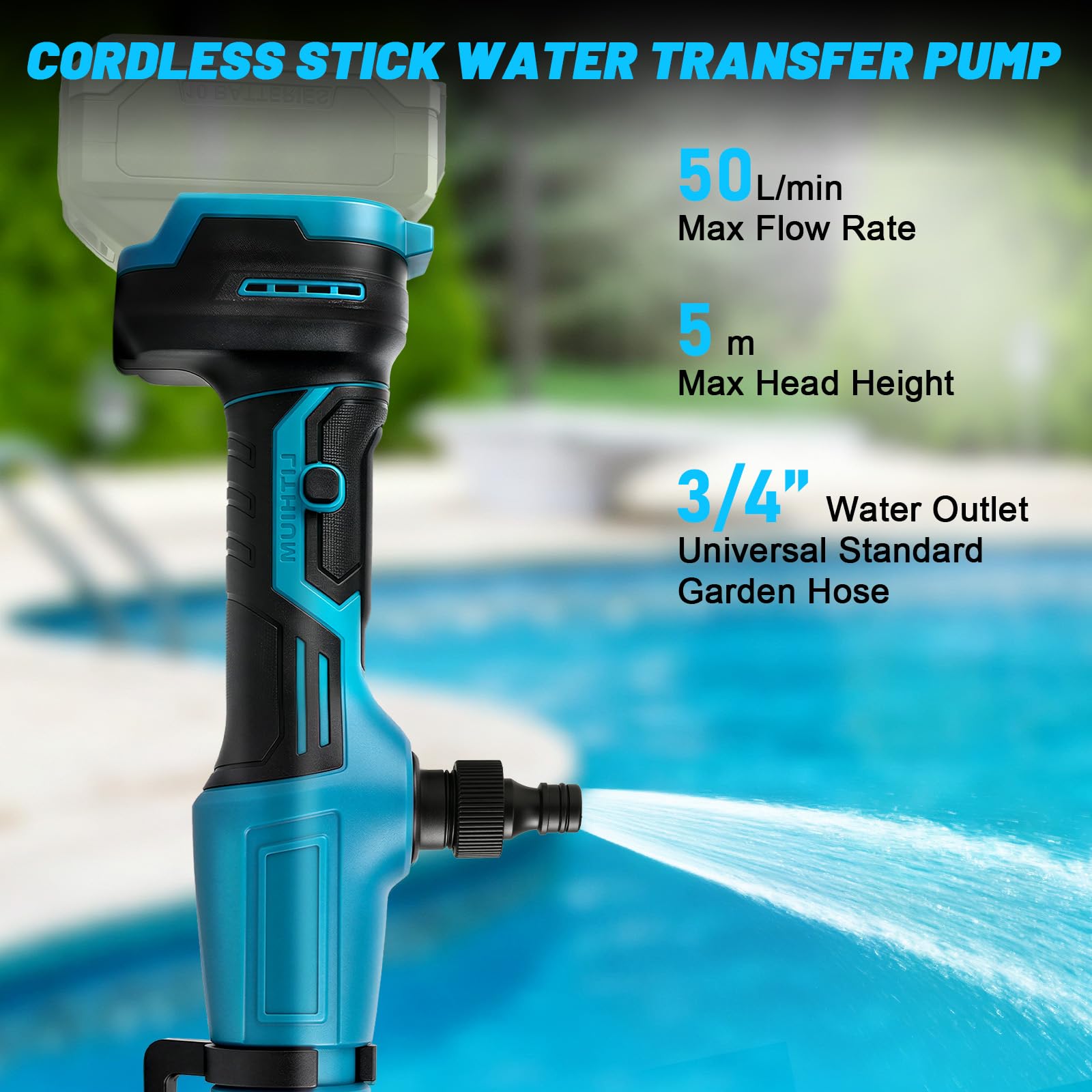 Akku Regenfasspumpe Wasserpumpe kompatibel mit Makita 18V Akku