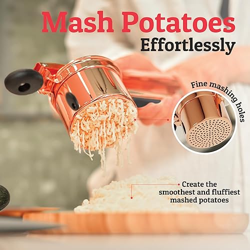 Miniatura 2 de PriorityChef - Ricer de papas grande de 15 onzas, de acero inoxidable resistente, herramienta de cocina, prensa y puré para puré de papas perfecto,