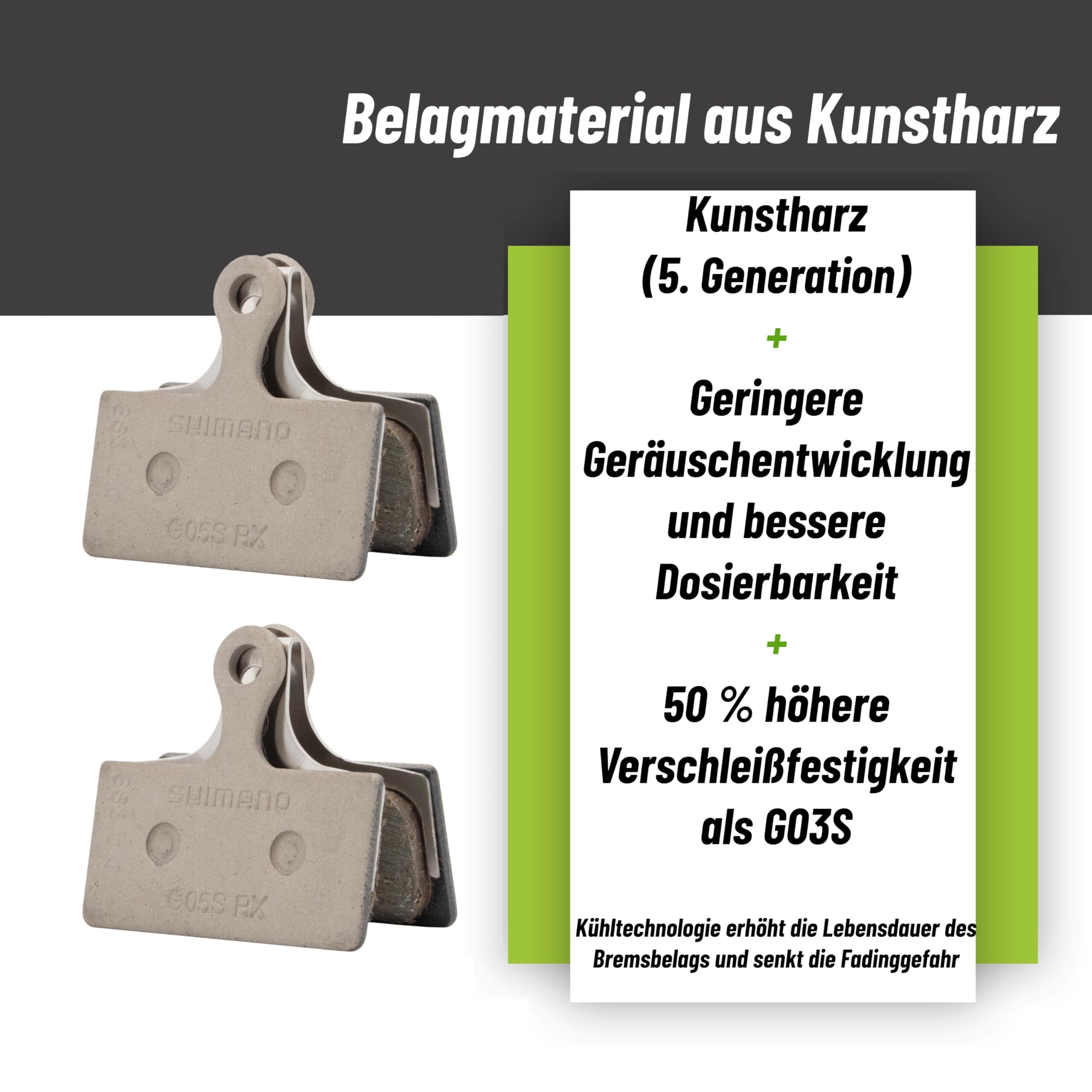 MSZweirad 2X Shimano Scheibenbremsbeläge Resin G05S-RX mit Bleedblock G03S Nachfolger