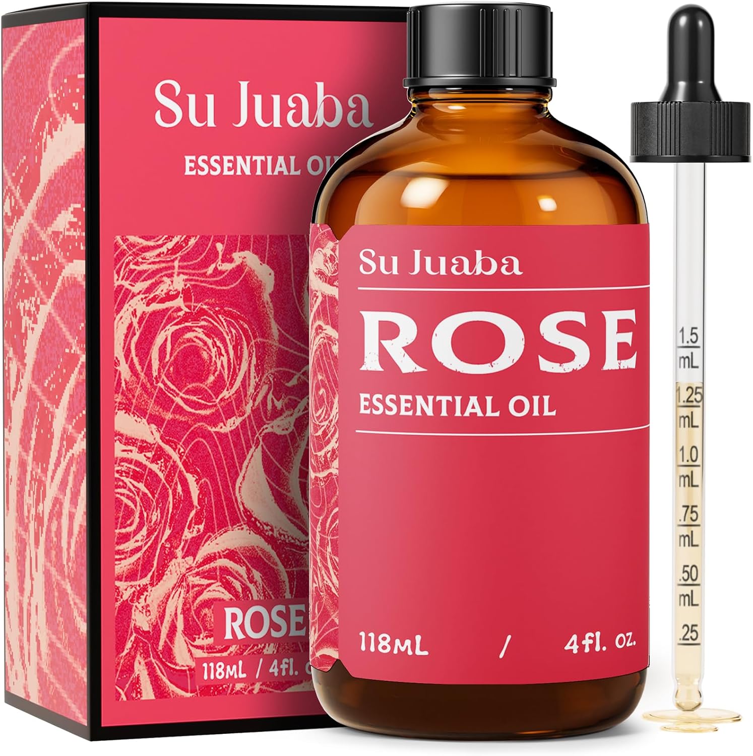 SU JUABA Rose Essential Oil 4 Fl...