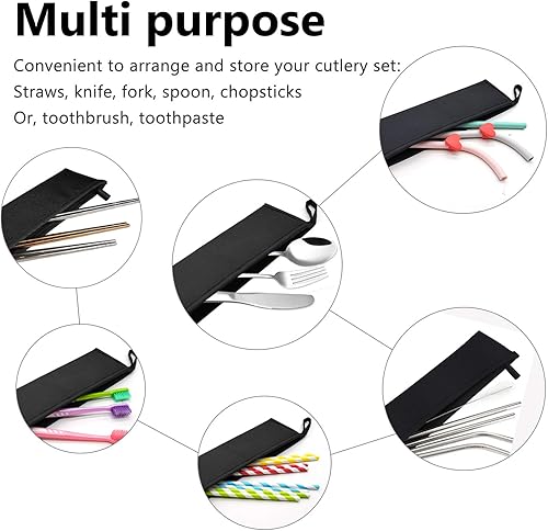 Miniatura 4 de Aosbos Estuche de transporte reutilizable para pajitas de metal, pajitas de papel, pajitas de plástico, pajitas desechables, pajitas de silicona,