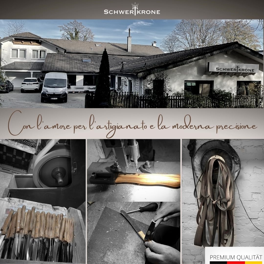 Schwertkrone Solingen Set di 6 Coltelli da Tavola - Acciaio Inox - per Pane, Panini, Verdure ecc. - Coltelli da Colazione - Prodotti in Germania