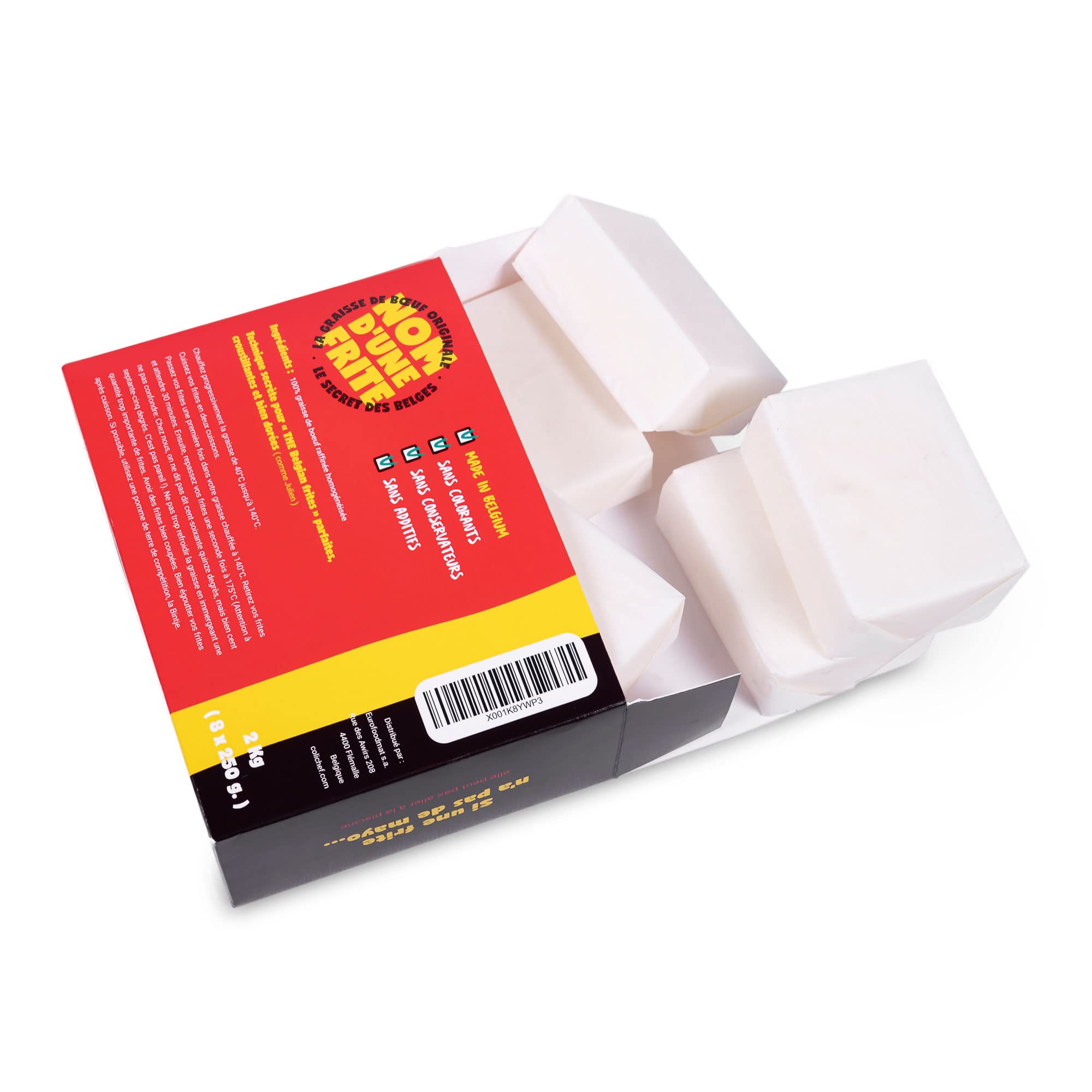 NOM D'UNE FRITE - Le Secret des Frites Belges ! la véritable Graisse de boeuf pour frites - Pure, sans conservateurs, sans additifs. Made in Belgium (2 kg)