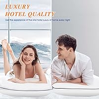 Vista 24 de MZOIMZO Almohadas de cama cómodas de lujo para dormir, tamaño estándar firme, juego de 2, diseño de malla lateral de enfriamiento reforzado