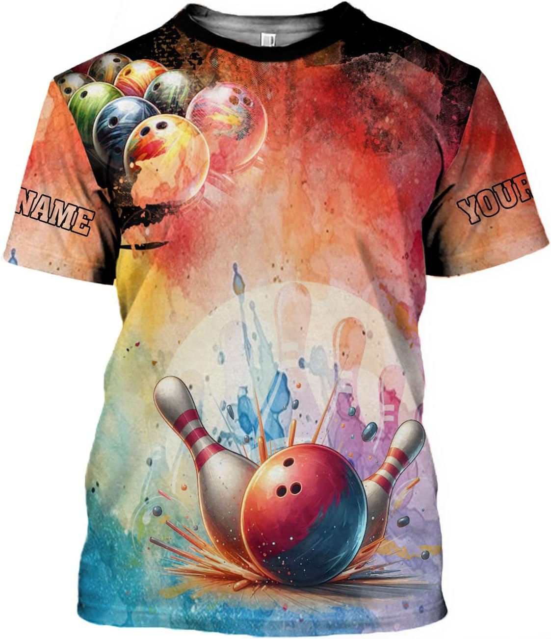 Rivelus Personalized Name Bowling Shirts for Men and Women 3D, Bowling Shirts for Team Bowling, Bowling Shirts Gift