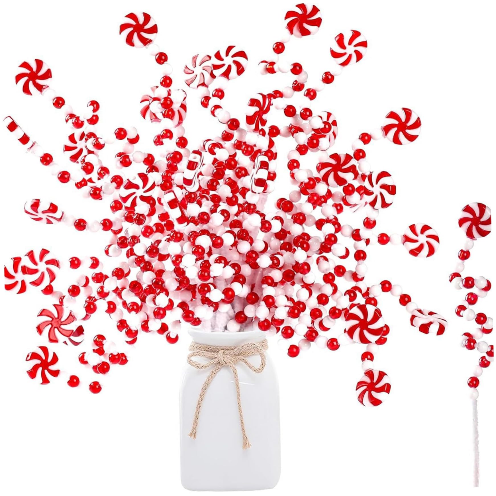 Pics de Noël en perles vives de haute qualité | Ornements tourbillonnants design 9 pouces