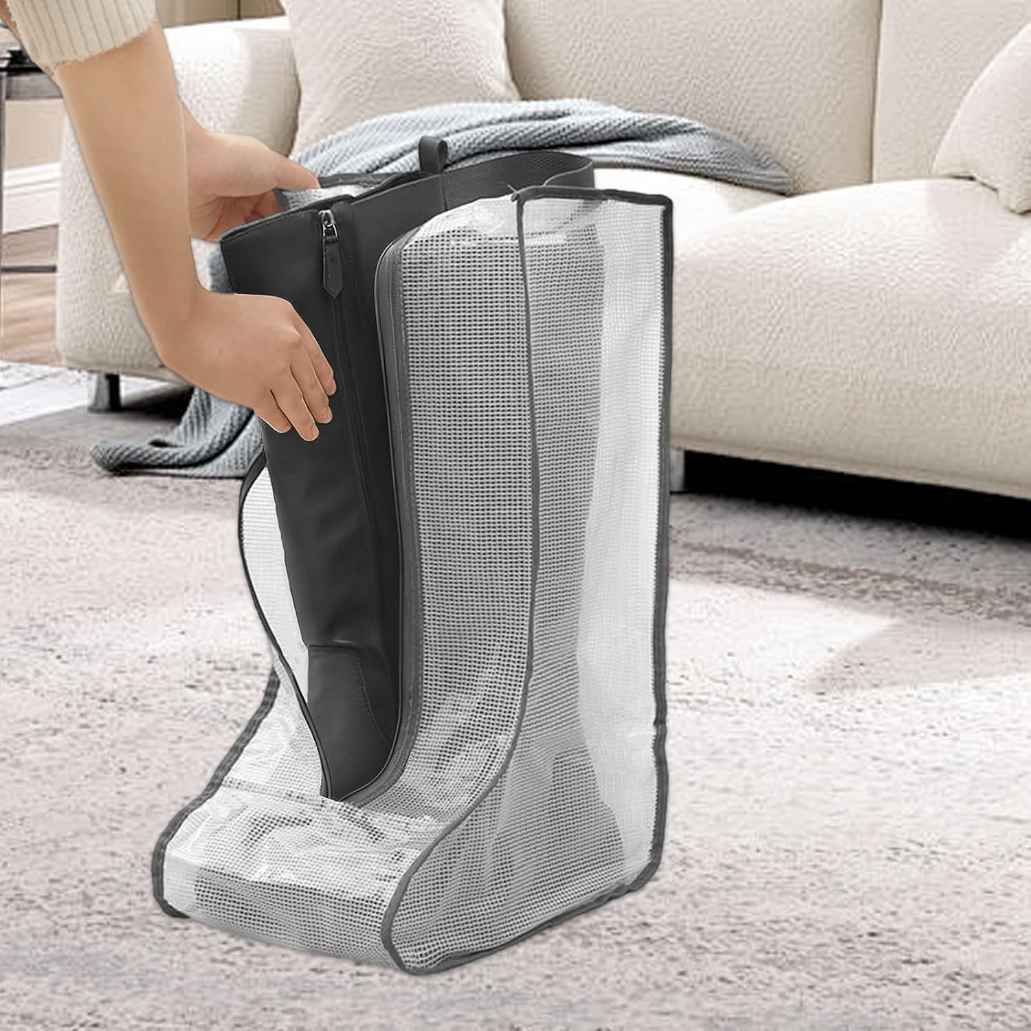 4 Pcs Boot Storage Bag, Portable Waterproof and Dustproof Boot Bags for Cowboy Boots (2*High + 2*Short) - Image 6