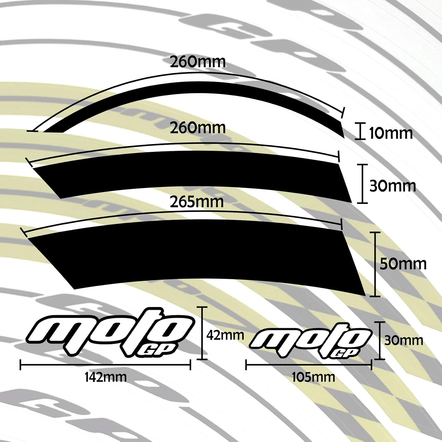 MC MOTOPARTS Rim Wheel Decal Stickers 17 inch Rim Vinyl Glossy Tape AA02 Compatible with CBR1000RR Fireblade CBR 650R CB500X CBR600RR 18 19 20 21 22 23 24 2024 2023 2022 2021 2020 (Yellow)