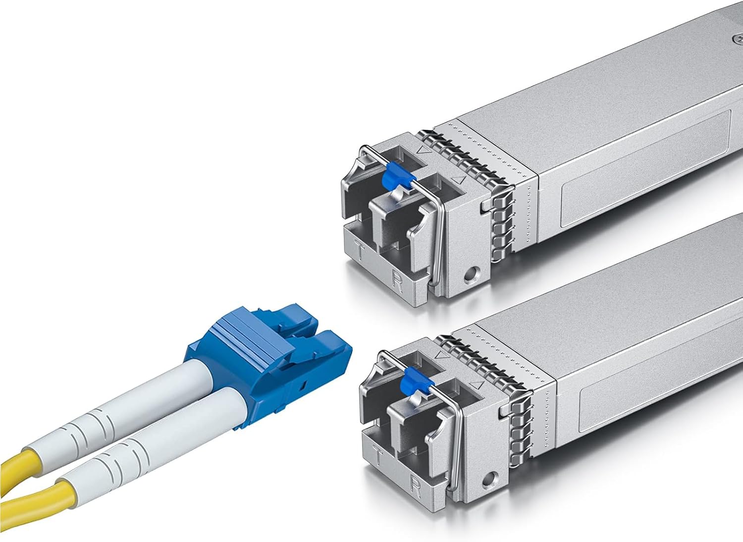 1 Pack of 1-Meter LC to LC OS2 Fiber Patch Cable & 2 Pack of 10GBase-LR SFP+ Transceiver