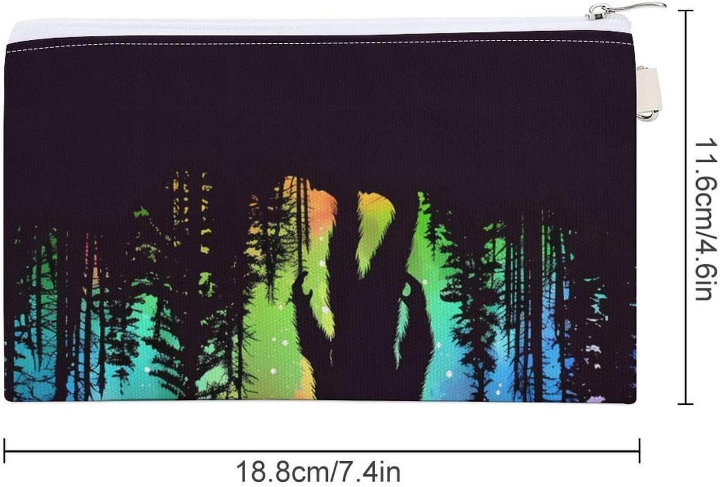 Bigfoot Silhouette Rainbow Lights Coin Pouch Wallet Slim Purse Wallets Canvas Card Holder