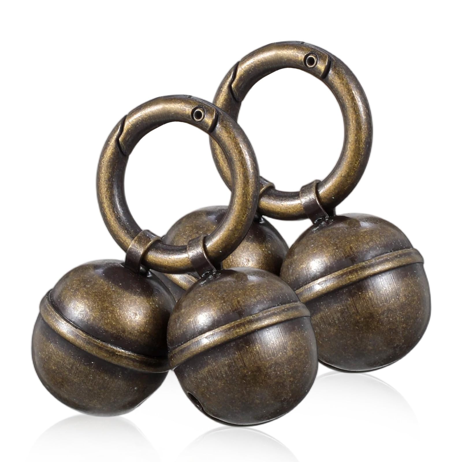 2 Pcs Copper Dog Collar with Bell, Brass Cat Dog Bells for Dogs Collars, Anti-Lost Bell Charms, Loud Vintage Collar Bells for ID Pendant Tag Little Dogs & Cats Pet Supplies