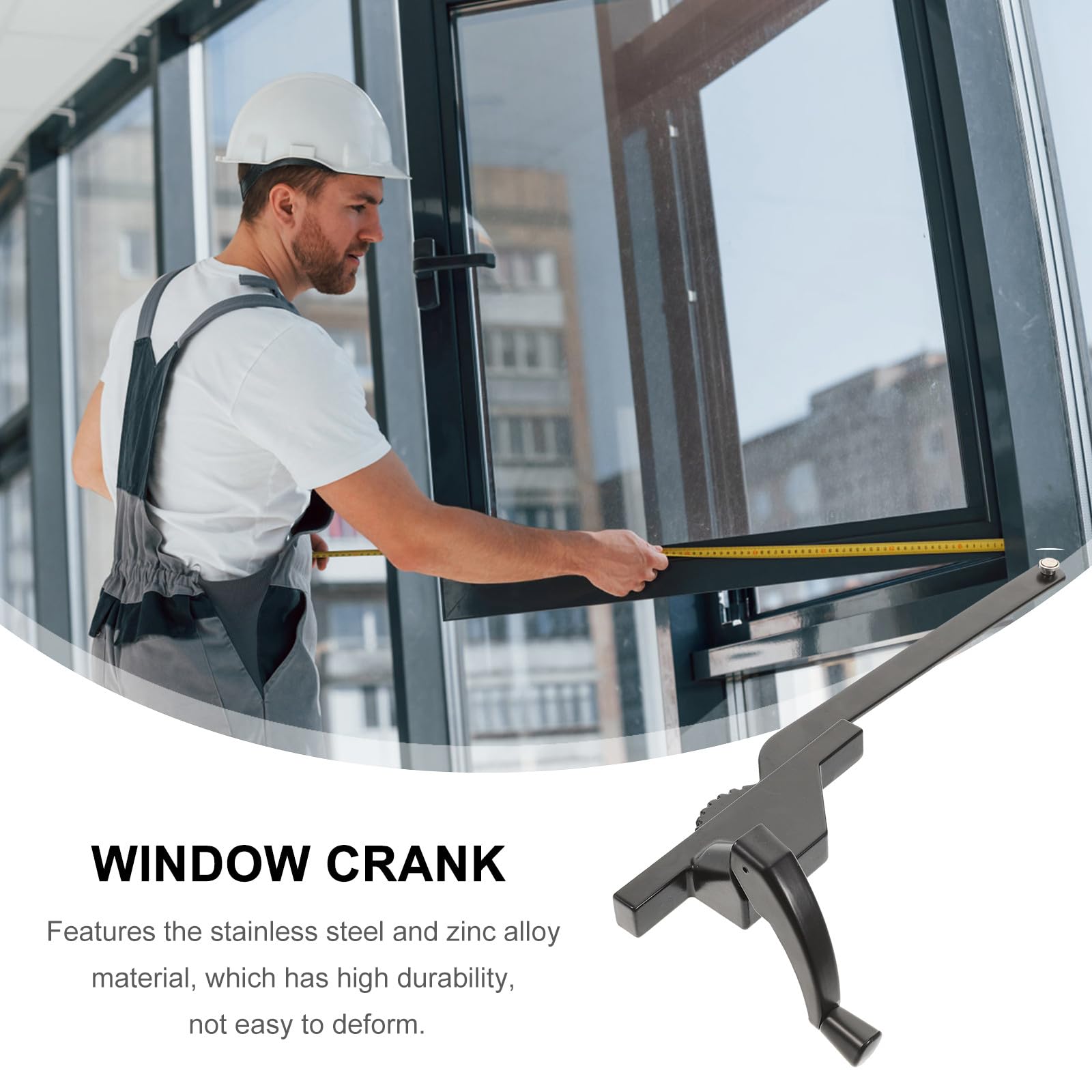 Gatuida Linkshänder Flügelfenster Kurbel 9 Zoll aus Metall Ersatz Fenstergriff mit Glattem Drehmechanismus für Flügelfenster Robustes Fensteröffnungswerkzeug für Einfache Montage