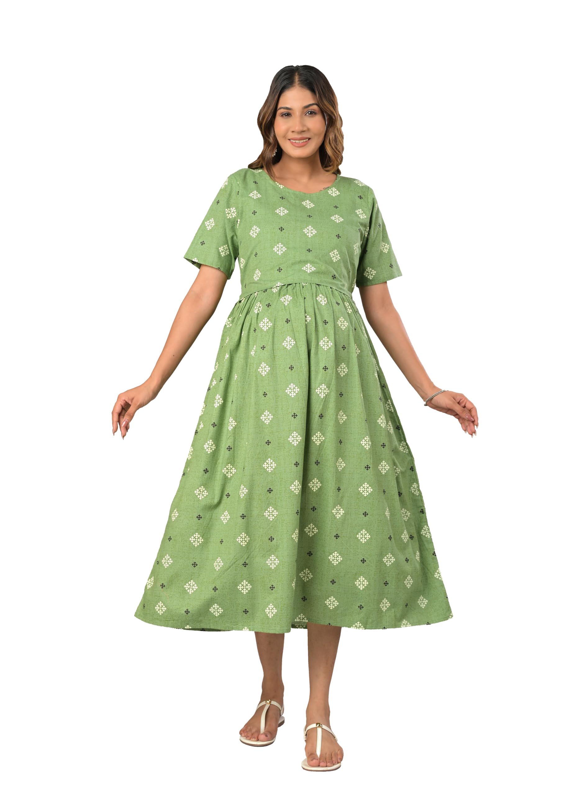 negen Women's Stylish Premium Zipless Maternity & Nursing Dress | Maternity Dress for Nursing Pre and Post Pregnancy | Breastfeeding Dress | Pregnancy Dress-picture-47
