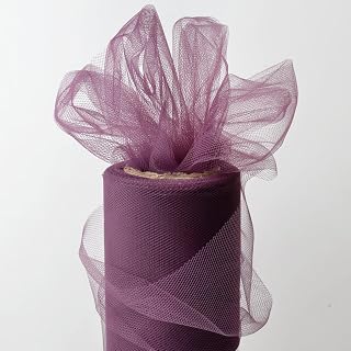 6 Inch x 25-yards Craft Tulle Roll for Wedding Decoration, 1 Roll, Aubergine, MOR-1365