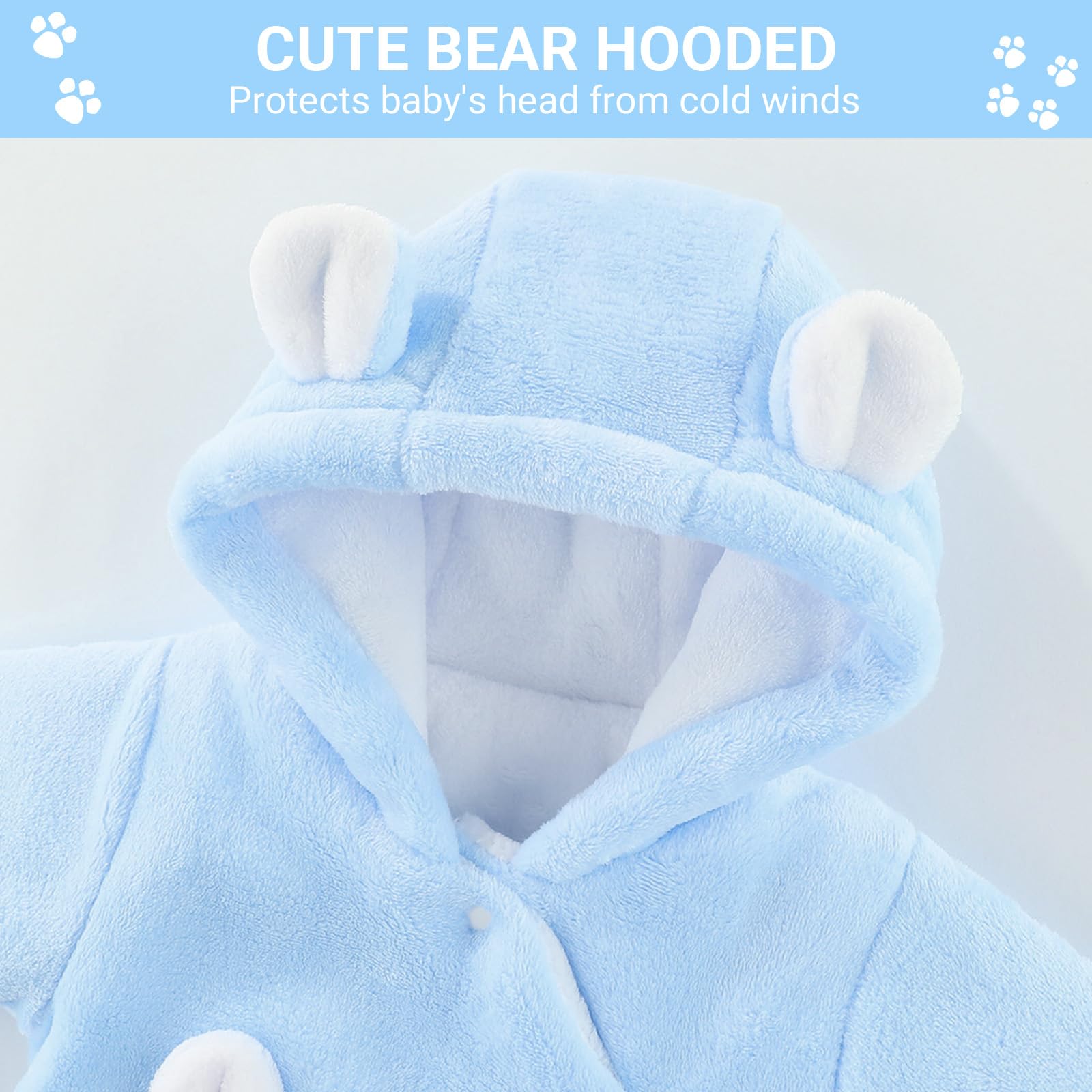 WYTbaby Tute da neve bambino Pile tuta neve Neonato Inverno con Cappuccio Calore Infantile pagliaccetto Tute Neve Outfit per Ragazze Ragazzi