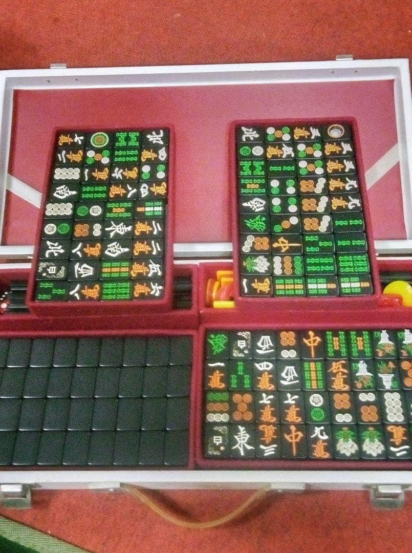 自動仕様麻雀牌セット 黒 緑 オレンジ デザイン（ ） 全自動麻雀卓の