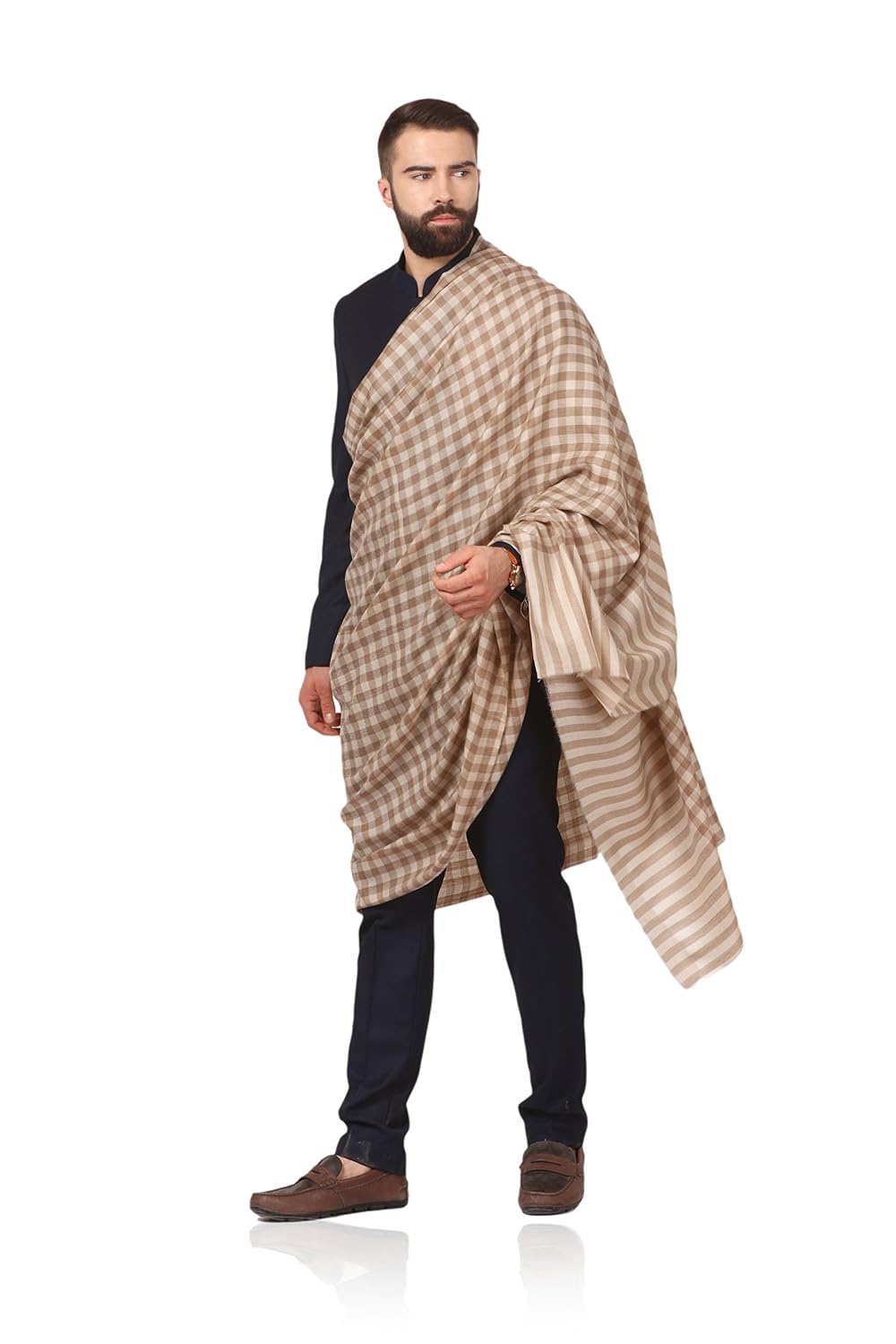 Pashtush Mens Woven Check Design Shawl, Extra-Fine Australian Merino Wool. Light Weight, Soft Wool Handfeel - Review, Price and Buying Guide