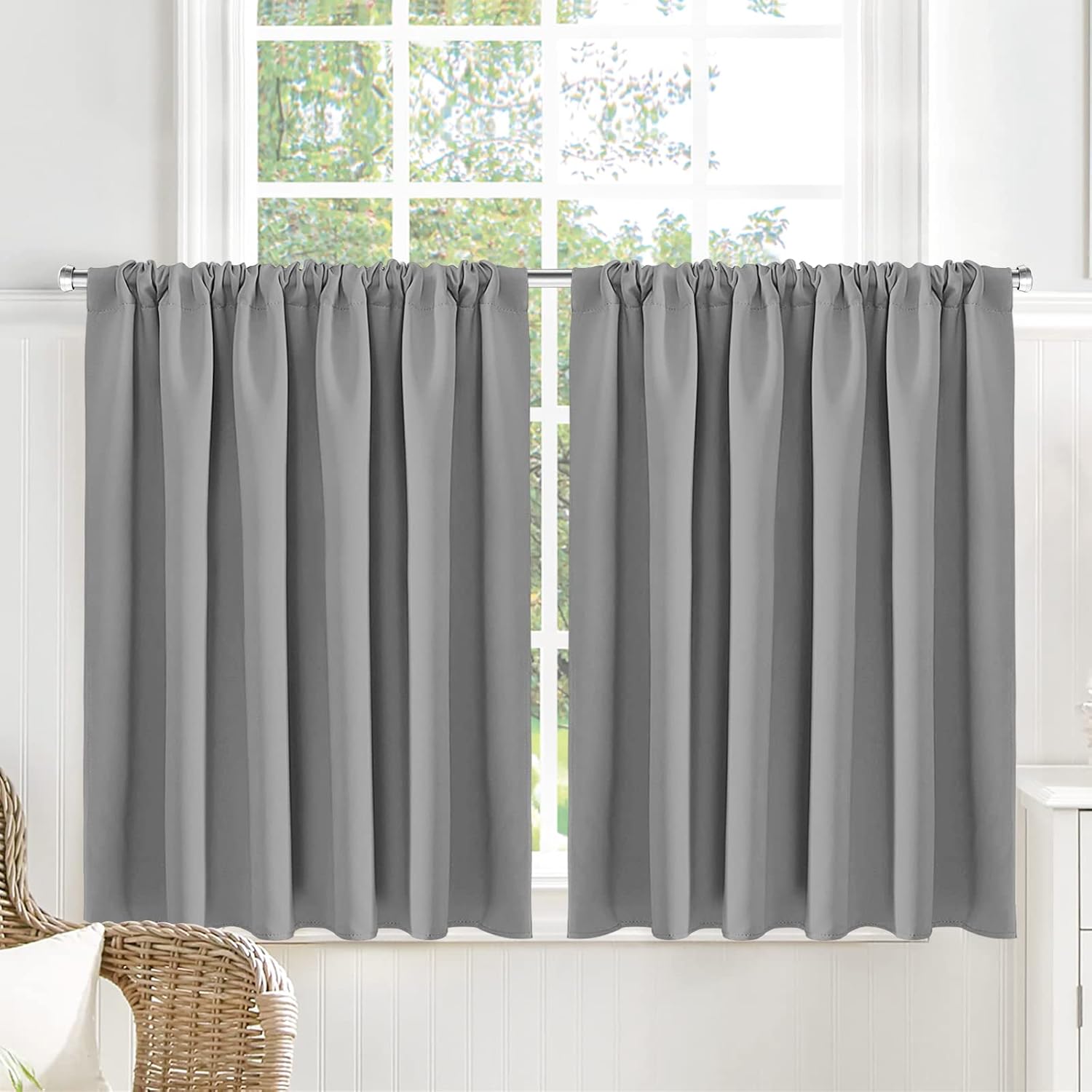 Yakamok Short Blackout Curtains 36 inches,Rod Pocket