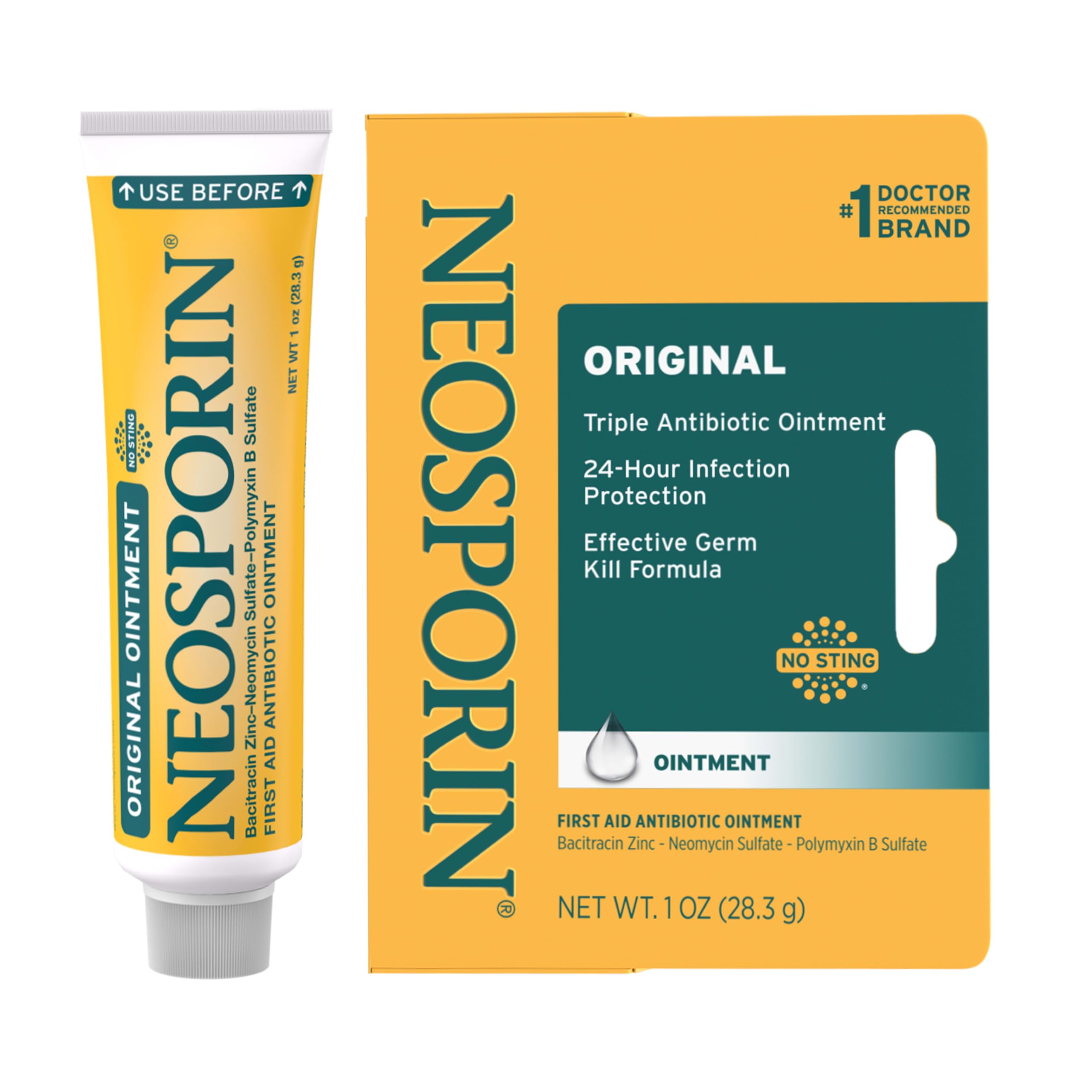 Neosporin Original First Aid Antibiotic Ointment 1 Oz | Germ-Killing Formula for Minor Wounds - main product image