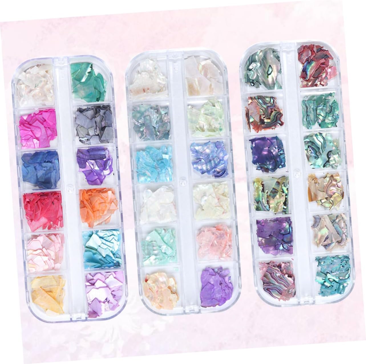 Sets Seashell Nail Charms Grids Nail Art Decorations Fine Glitter Patches DIY Manicure Charm Stickers for Women Girls Art Accessories Boxes